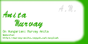 anita murvay business card